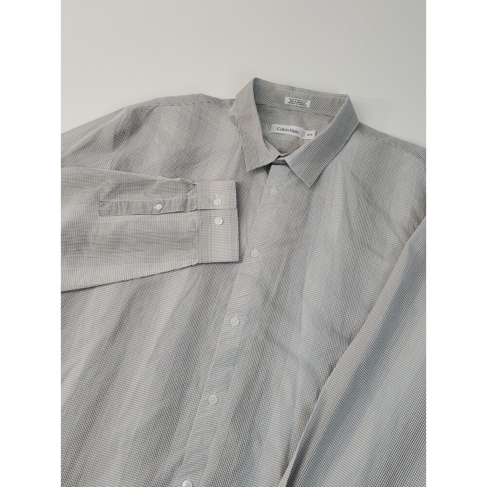 Calvin Klein Men's Long Sleeve Button Up Dress Shirt, XL